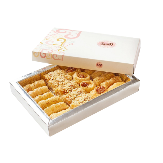 Mix Nuts Box - علبة مشكل مكسرات  (يبرك بندق - بقلاوة  - كنافة رولز)