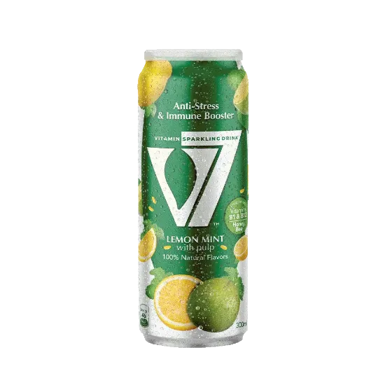 V7 Lemon Mint Sparkling Drink - 300ml - مشروب غازي V7 بنكهة ليمون النعناع - 300 مللي