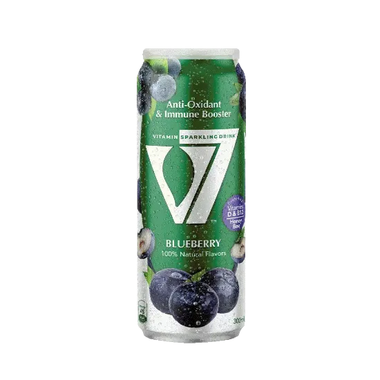 V7 Blueberry Sparkling Drink - 300ml - مشروب غازي V7 بنكهة العنب البري - 300 مللي